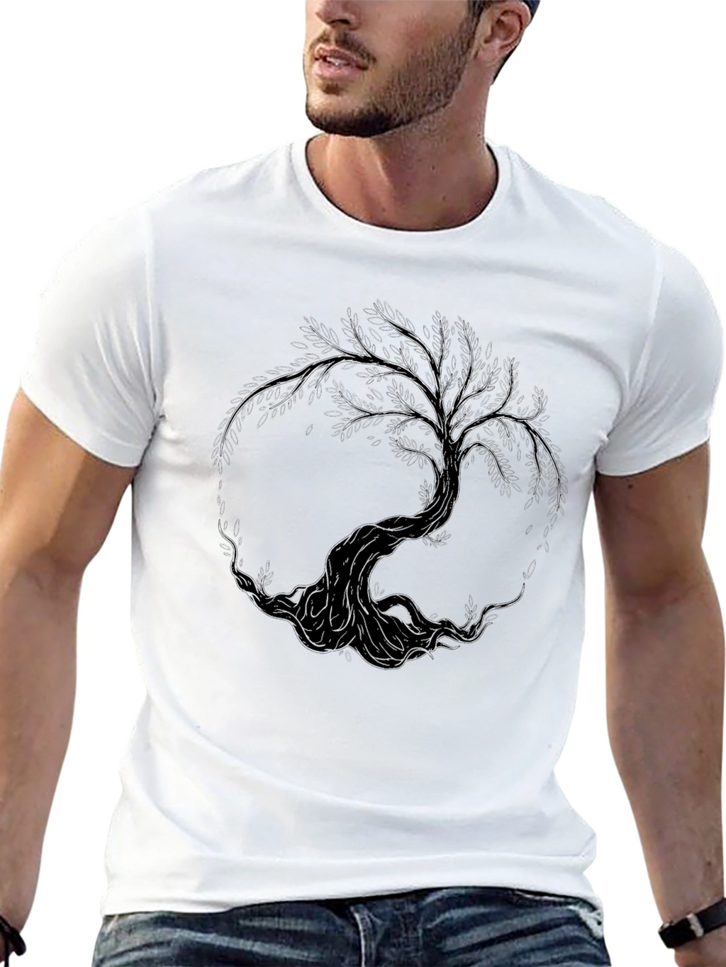 Gothic Tree Graphic Tee - Black Unisex T-Shirt