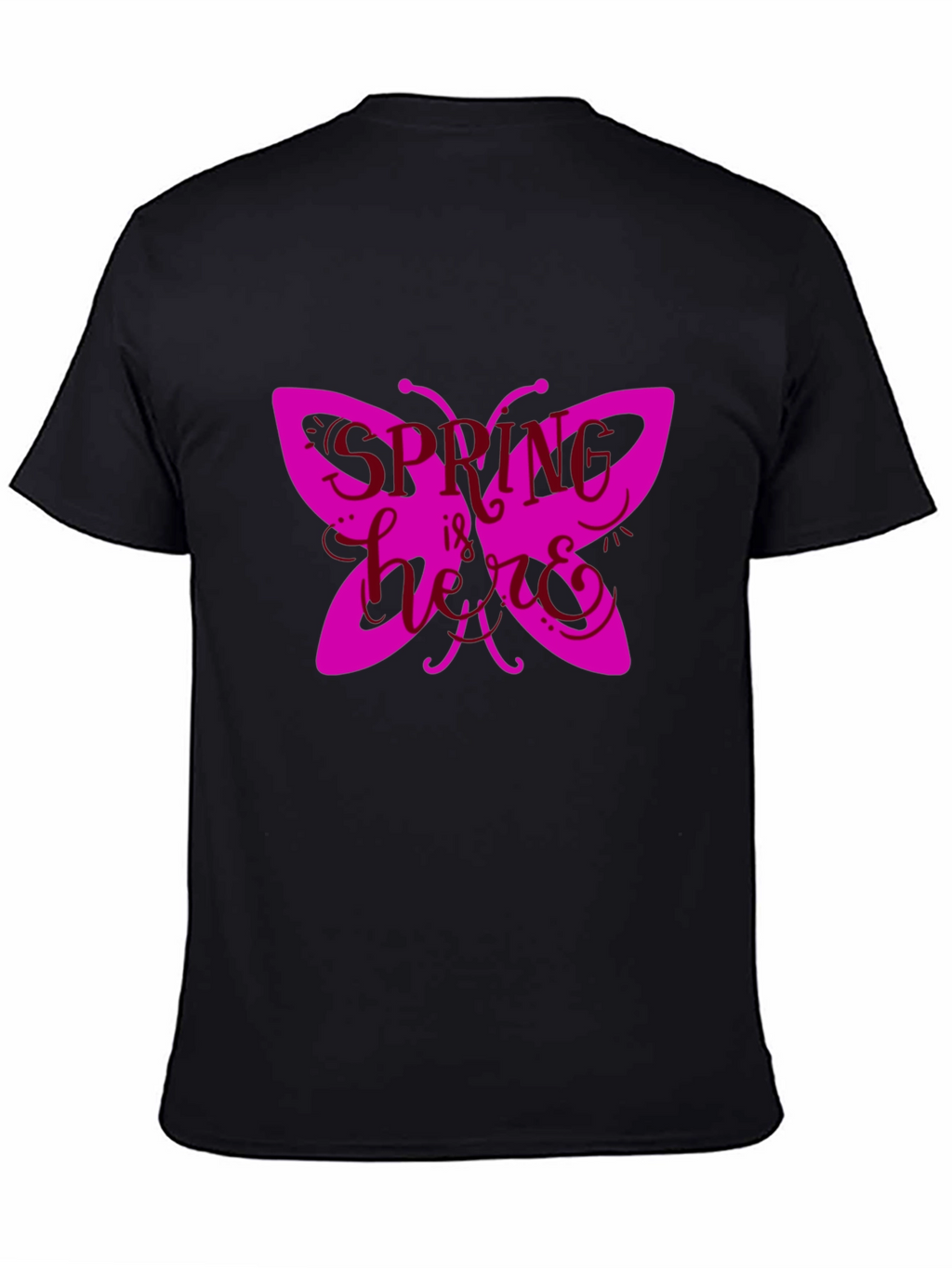Spring Butterfly Graphic Tee - Black