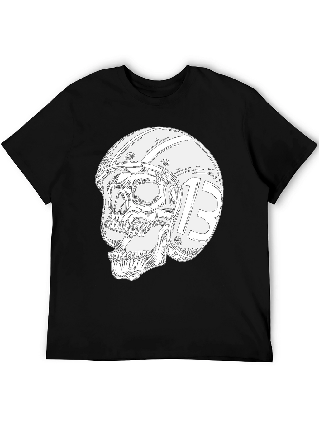 Skull Helmet Black T-Shirt - Rider Graphic Tee