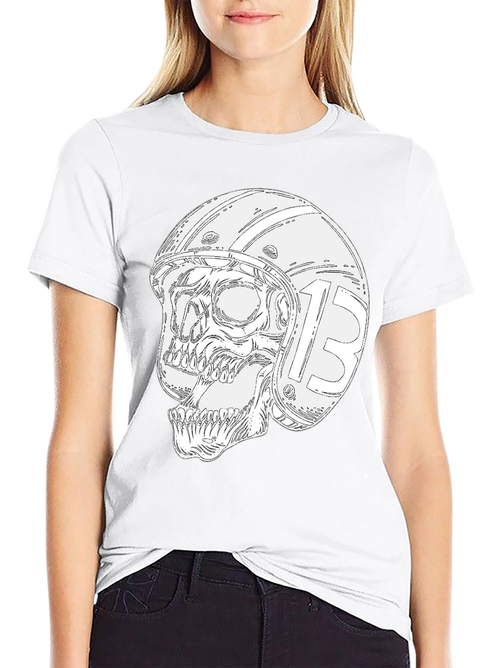 Skull Helmet Black T-Shirt - Rider Graphic Tee