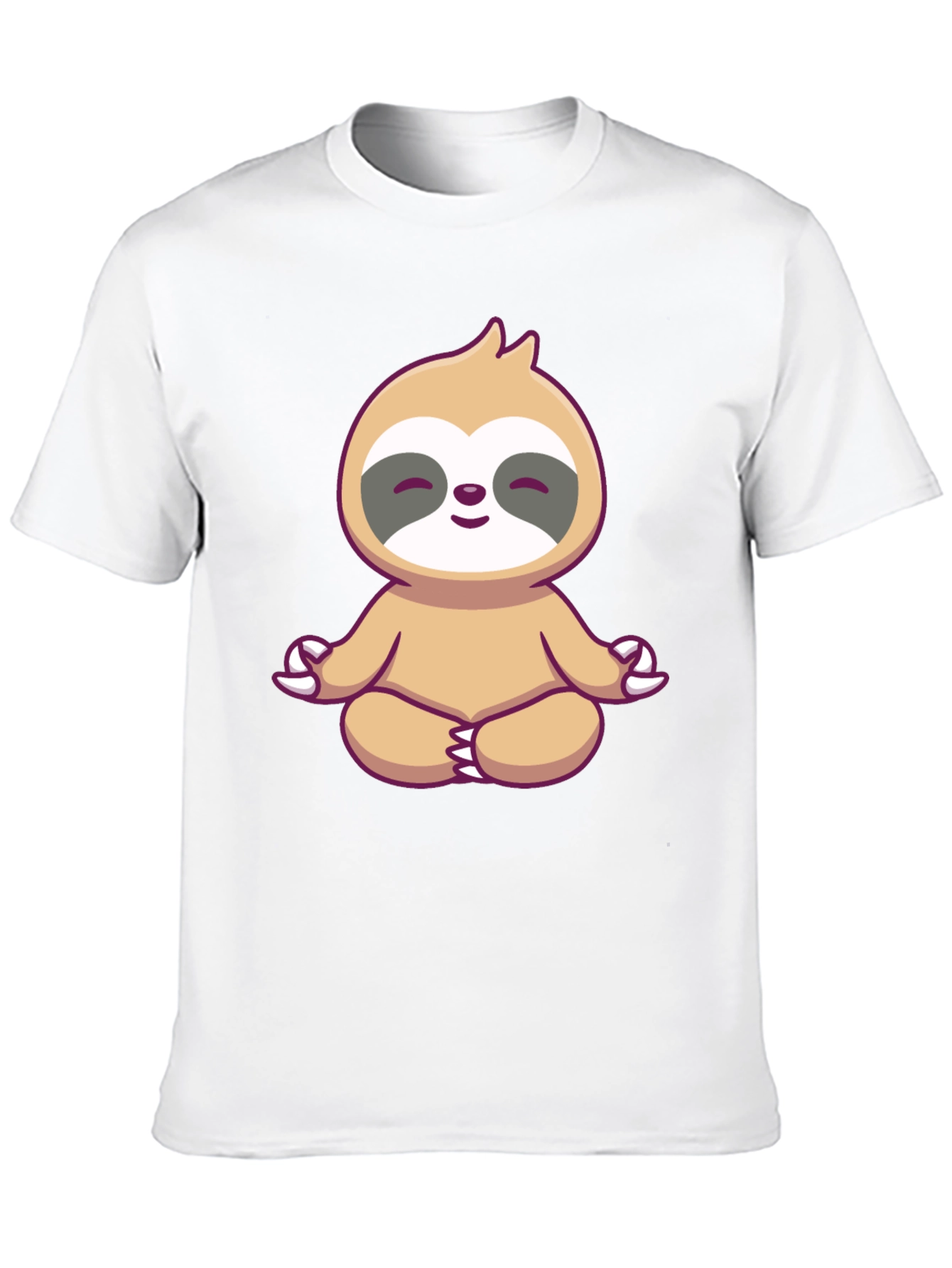 Zen Sloth Graphic Tee - Black Cotton T-Shirt