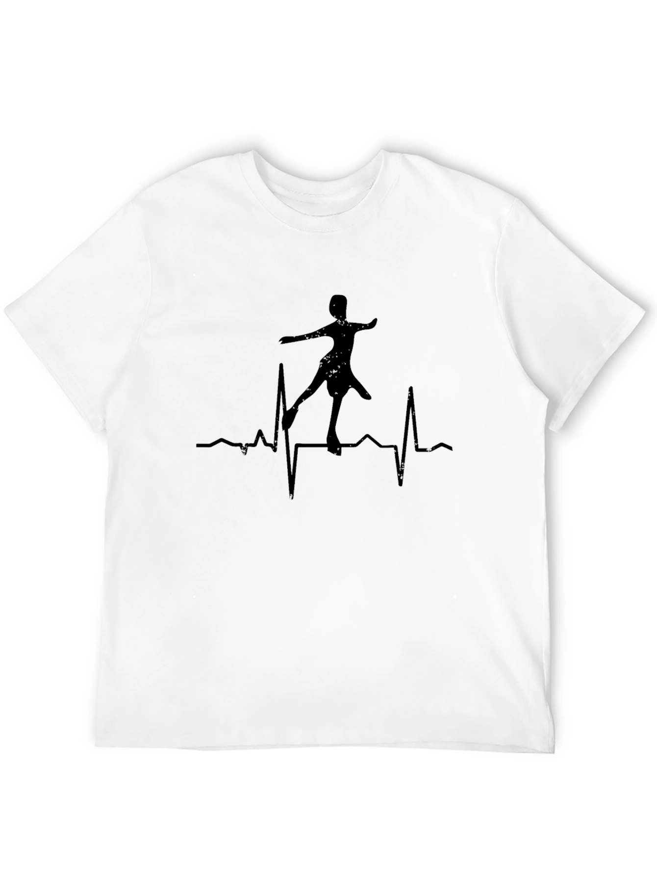 Ballerina Heartbeat Mens Black T-Shirt