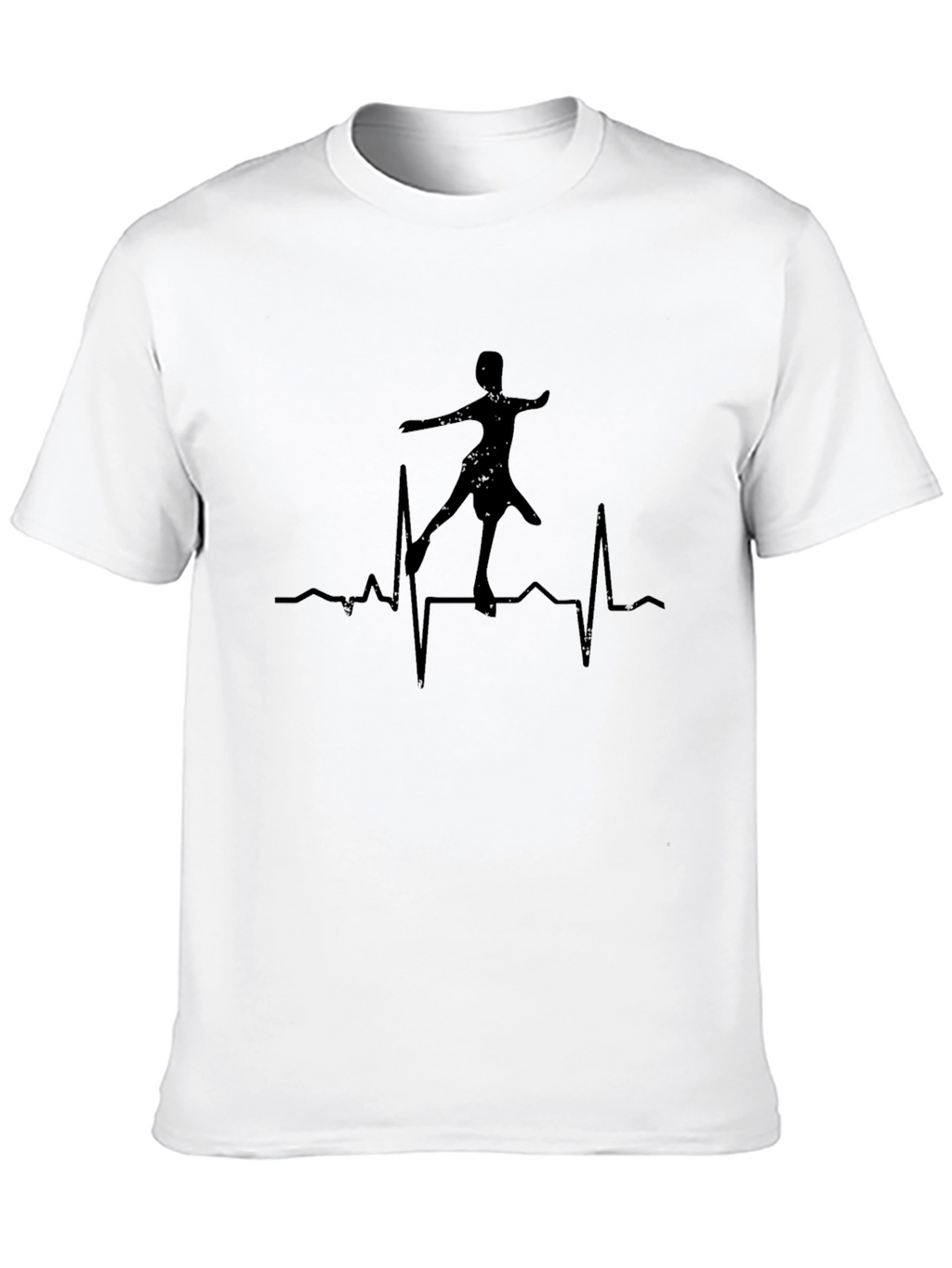 Ballerina Heartbeat Mens Black T-Shirt