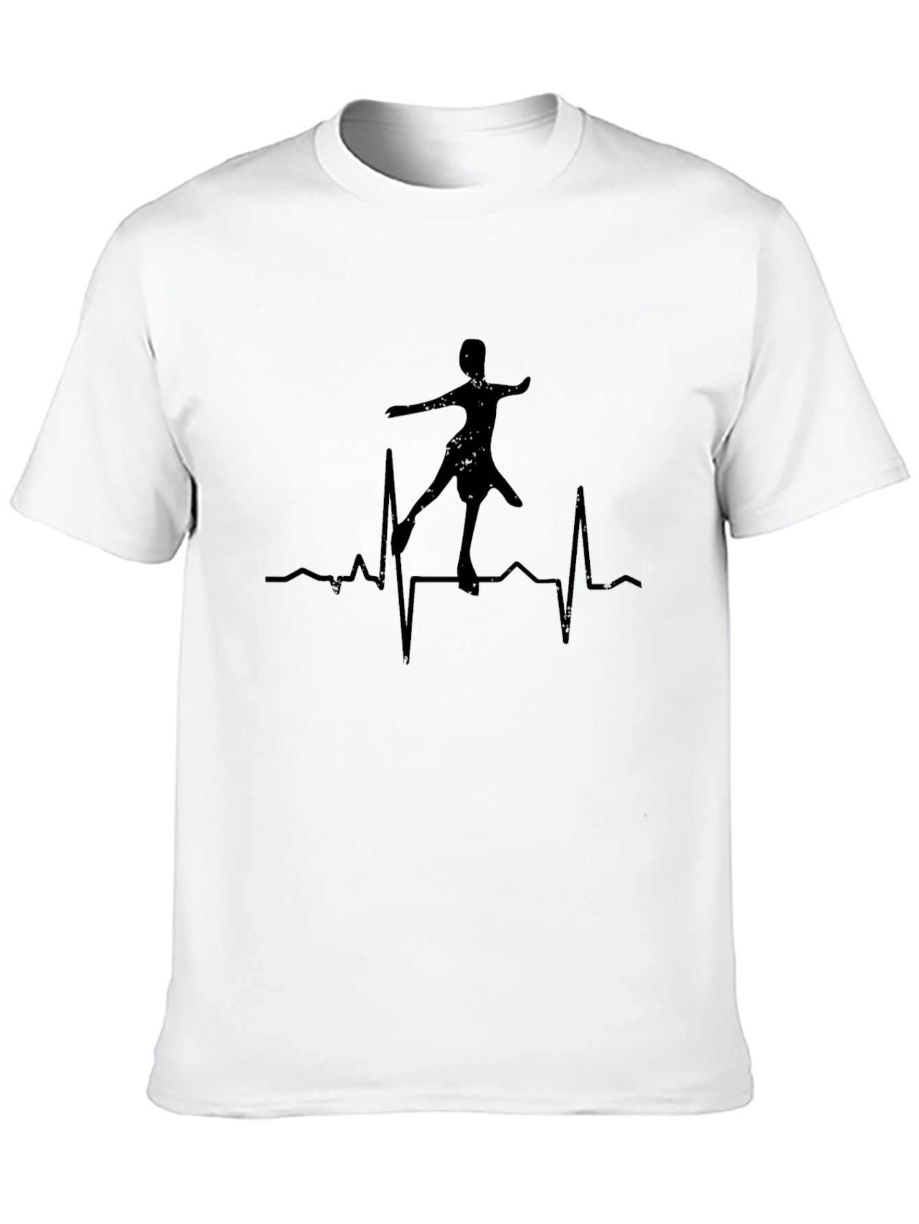 Ballerina Heartbeat Mens Black T-Shirt