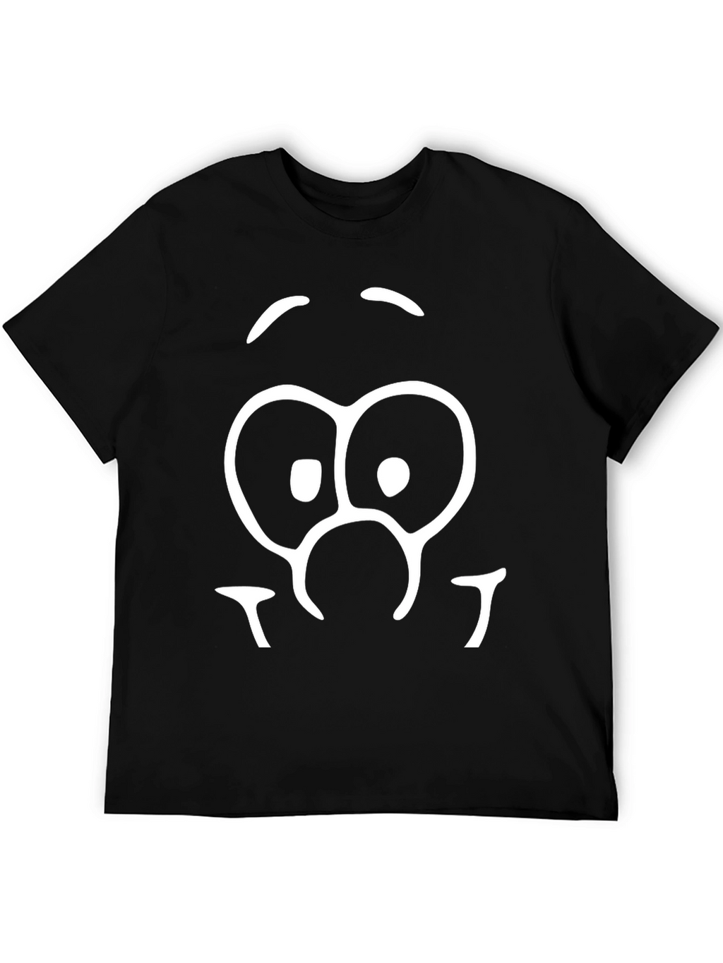 Goofy Face Graphic Tee - Black Cotton Blend