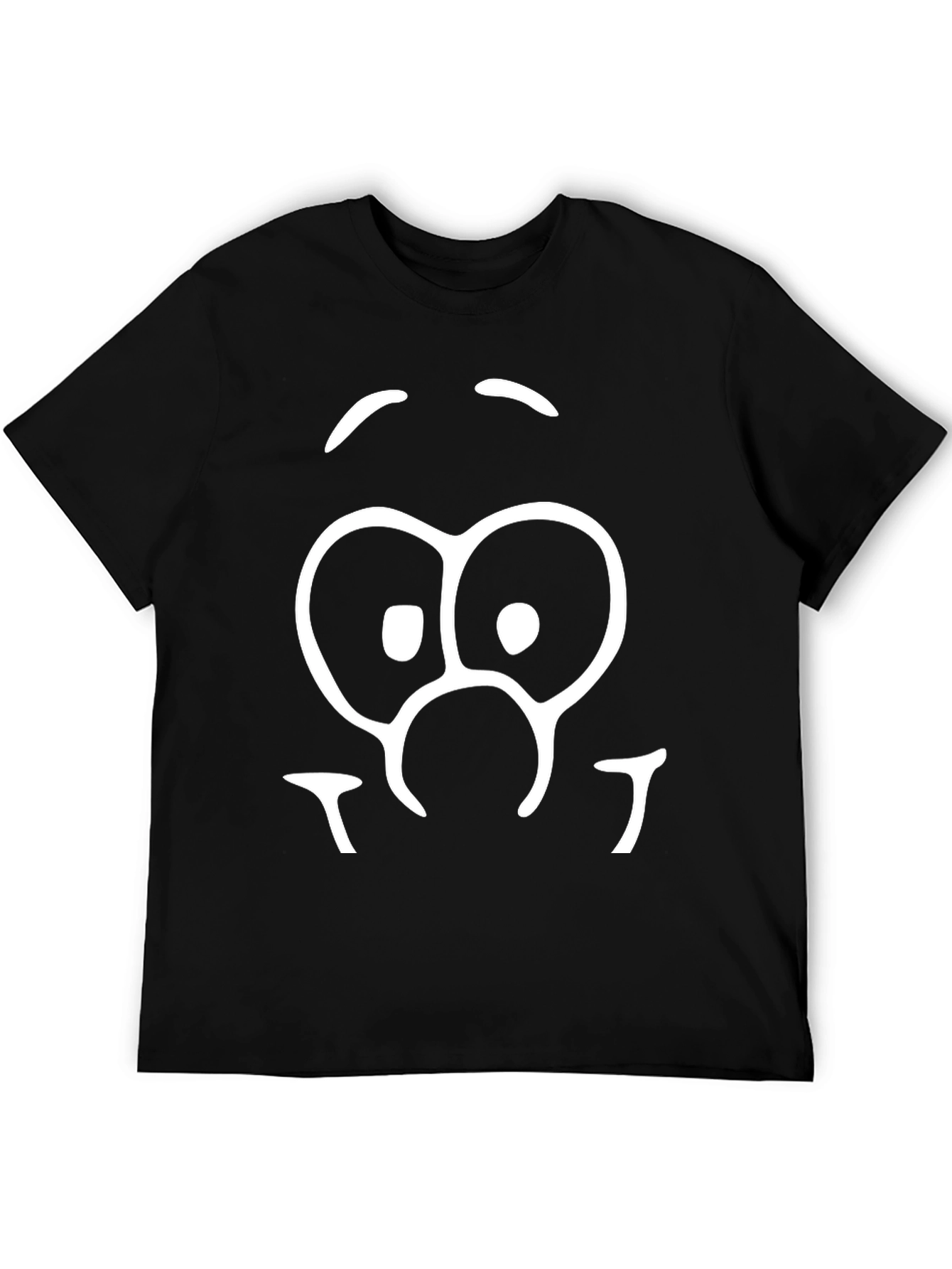 Goofy Face Graphic Tee - Black Cotton Blend