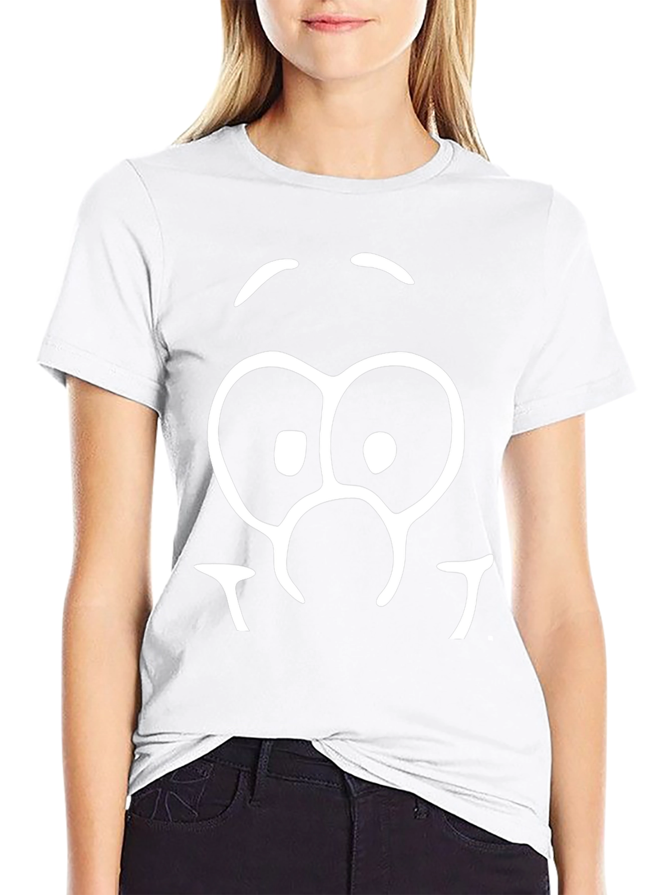 Goofy Face Graphic Tee - Black Cotton Blend