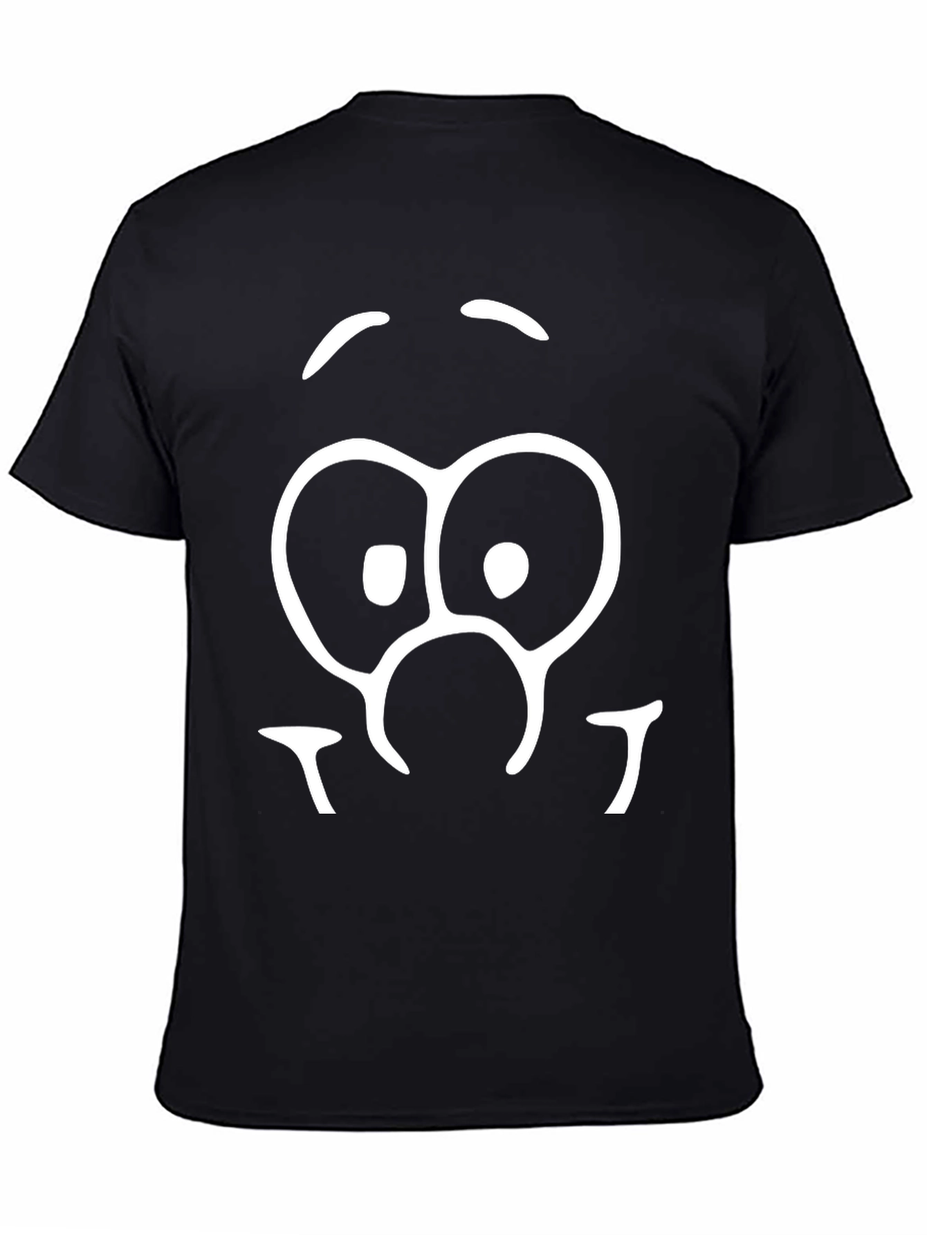 Goofy Face Graphic Tee - Black Cotton Blend