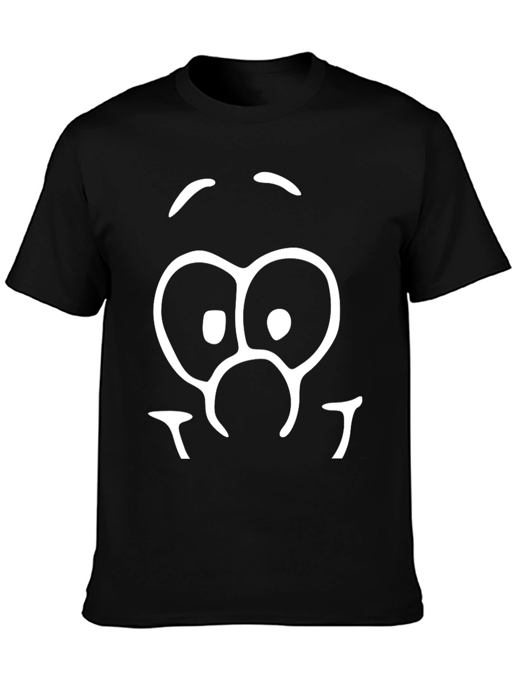 Goofy Face Graphic Tee - Black Cotton Blend