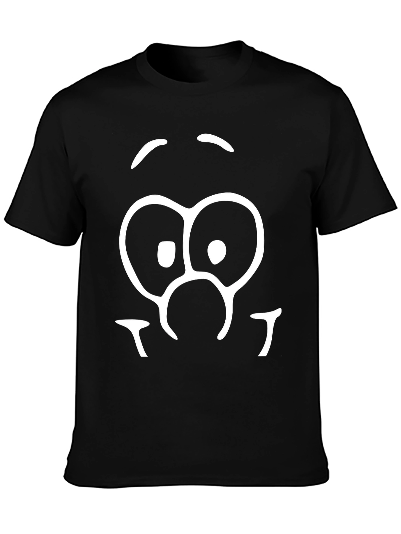 Goofy Face Graphic Tee - Black Cotton Blend