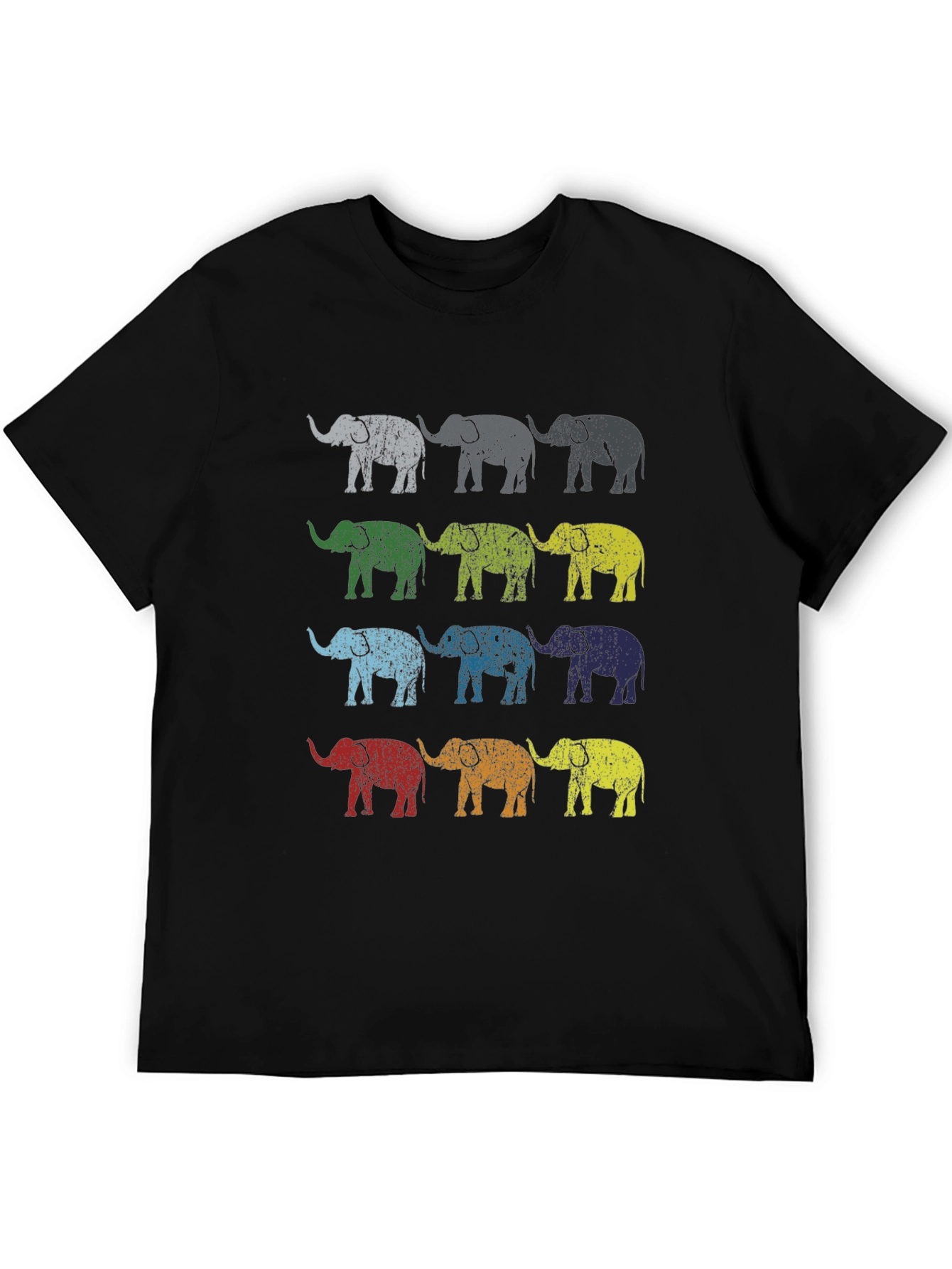 Colorful Elephant Print Mens T-Shirt