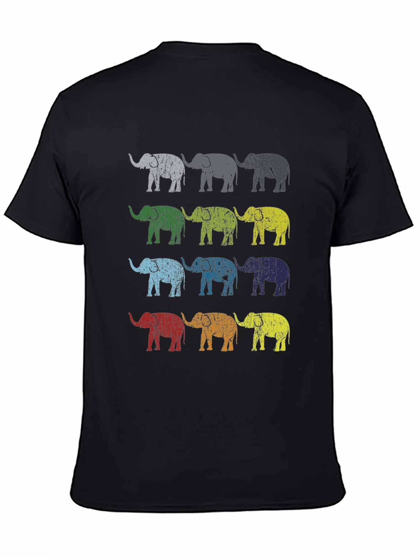 Colorful Elephant Print Mens T-Shirt