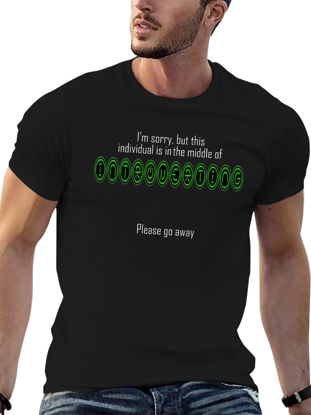Introverting Mode Graphic Tee - Black