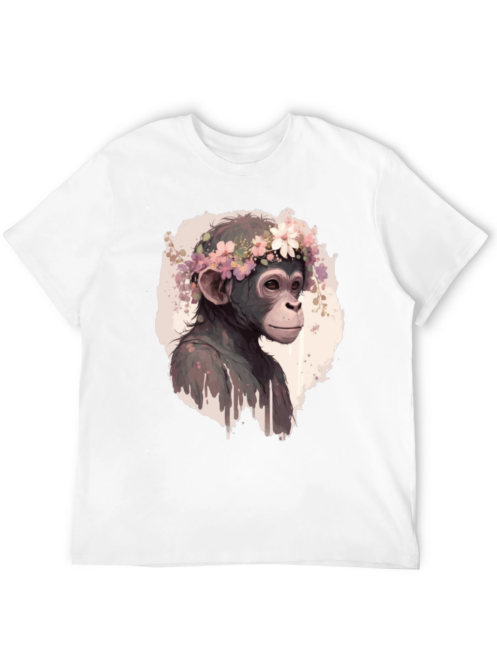 Monkey Flower Crown Graphic T-Shirt