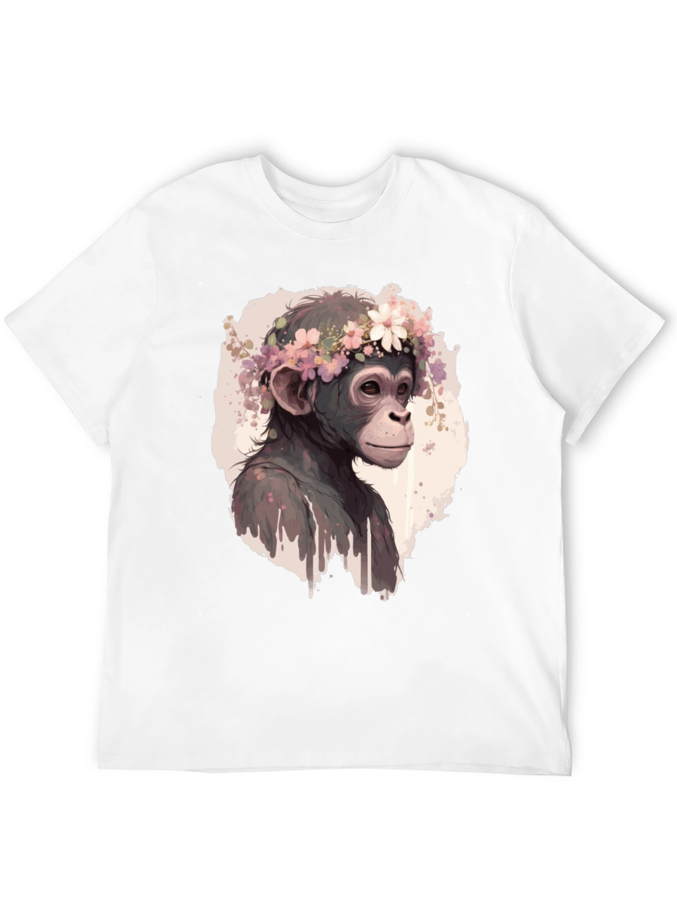 Monkey Flower Crown Graphic T-Shirt