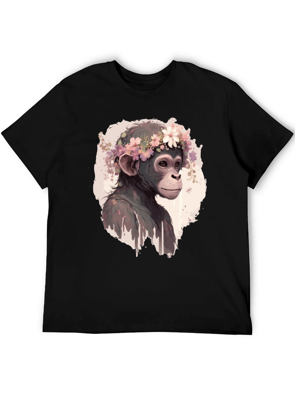 Monkey Flower Crown Graphic T-Shirt