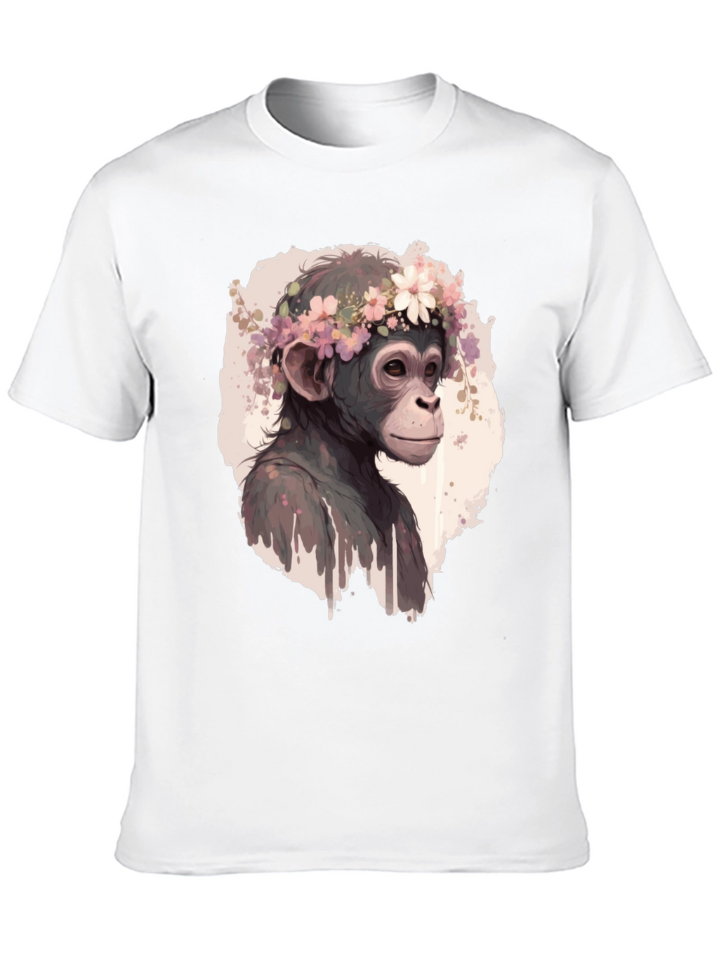 Monkey Flower Crown Graphic T-Shirt