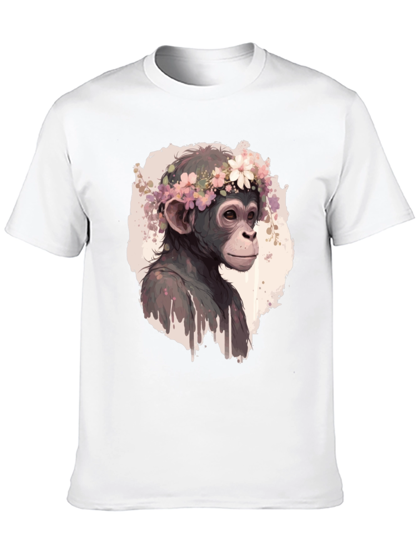 Monkey Flower Crown Graphic T-Shirt