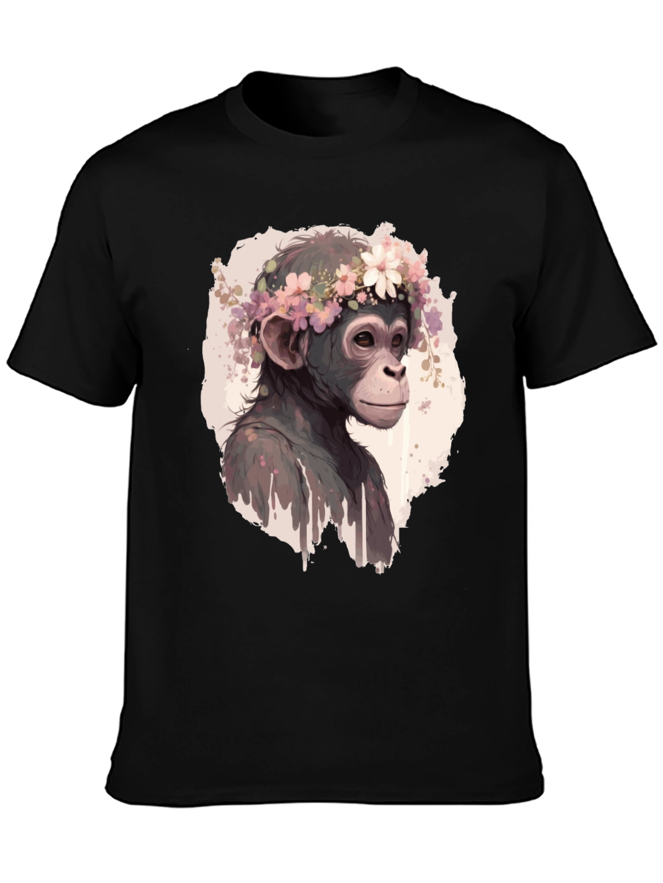 Monkey Flower Crown Graphic T-Shirt