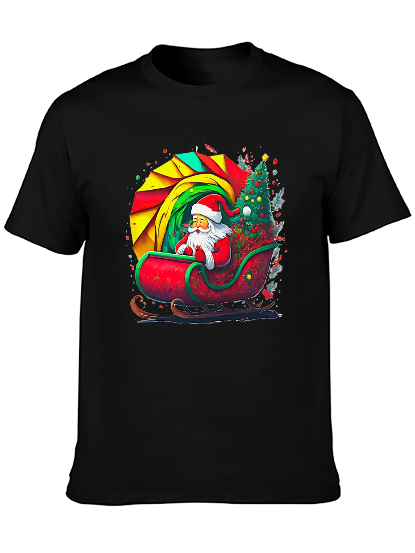 Festive Santa Sleigh Graphic Tee