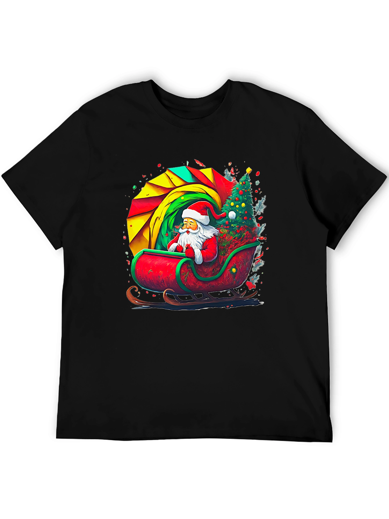 Festive Santa Sleigh Graphic Tee