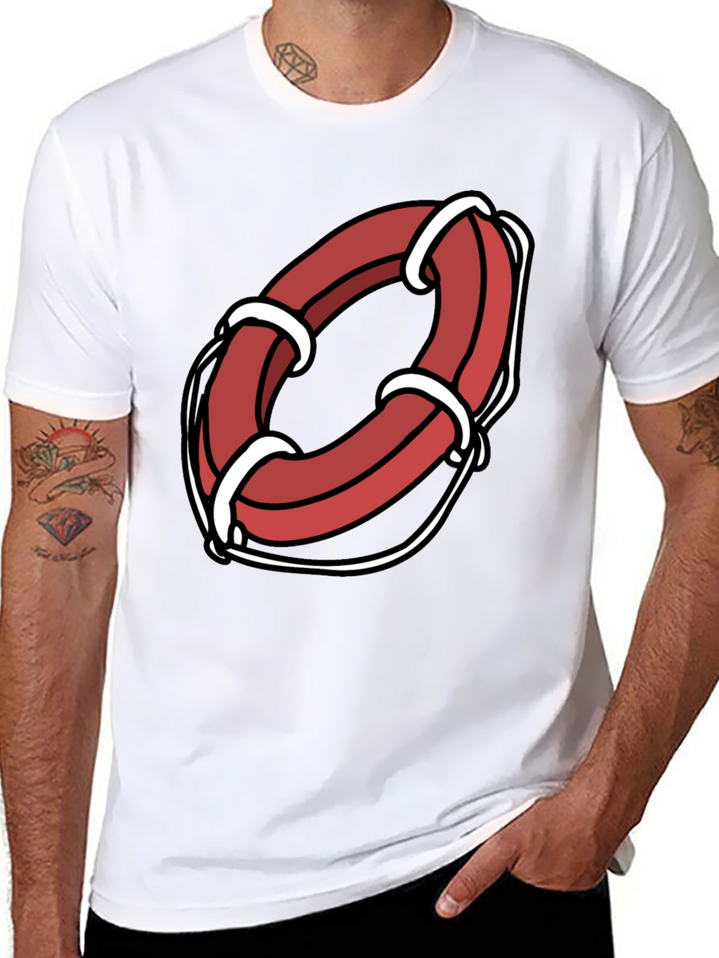 Cartoon Life Preserver Graphic Tee
