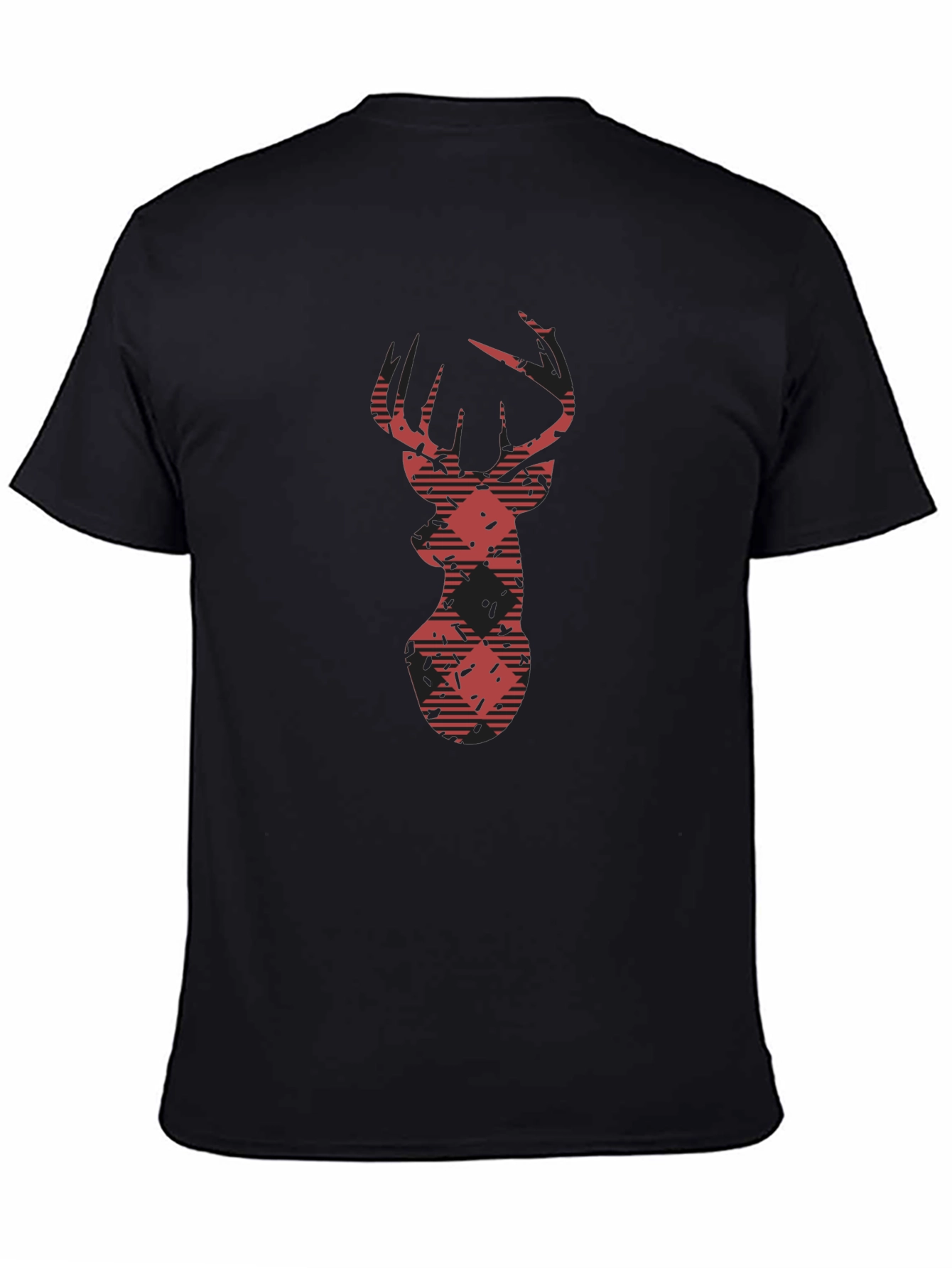 Mens Black Tee with Stag Graphic