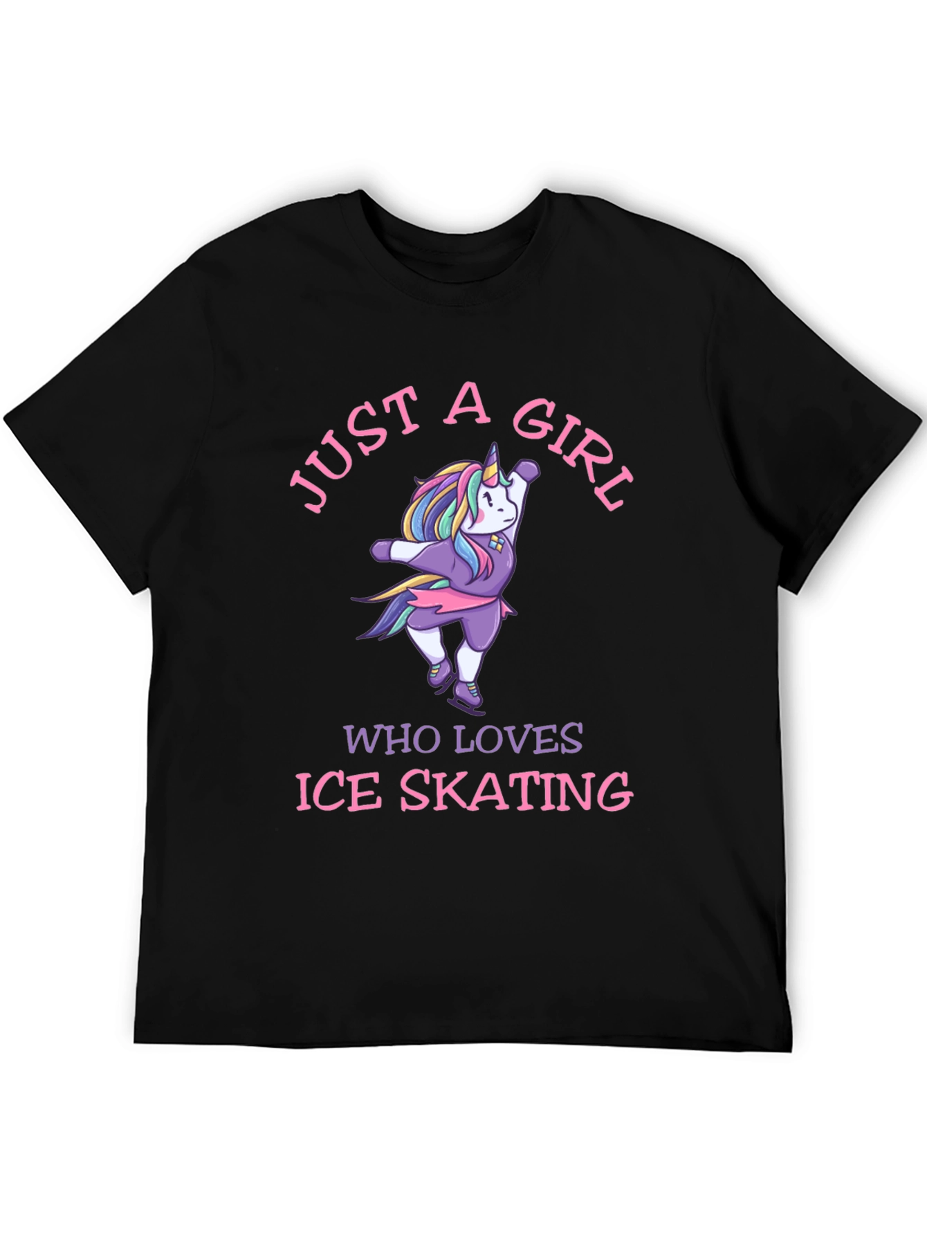Just a Girl Who Loves Ice Skating Unicorn Graphic Tee