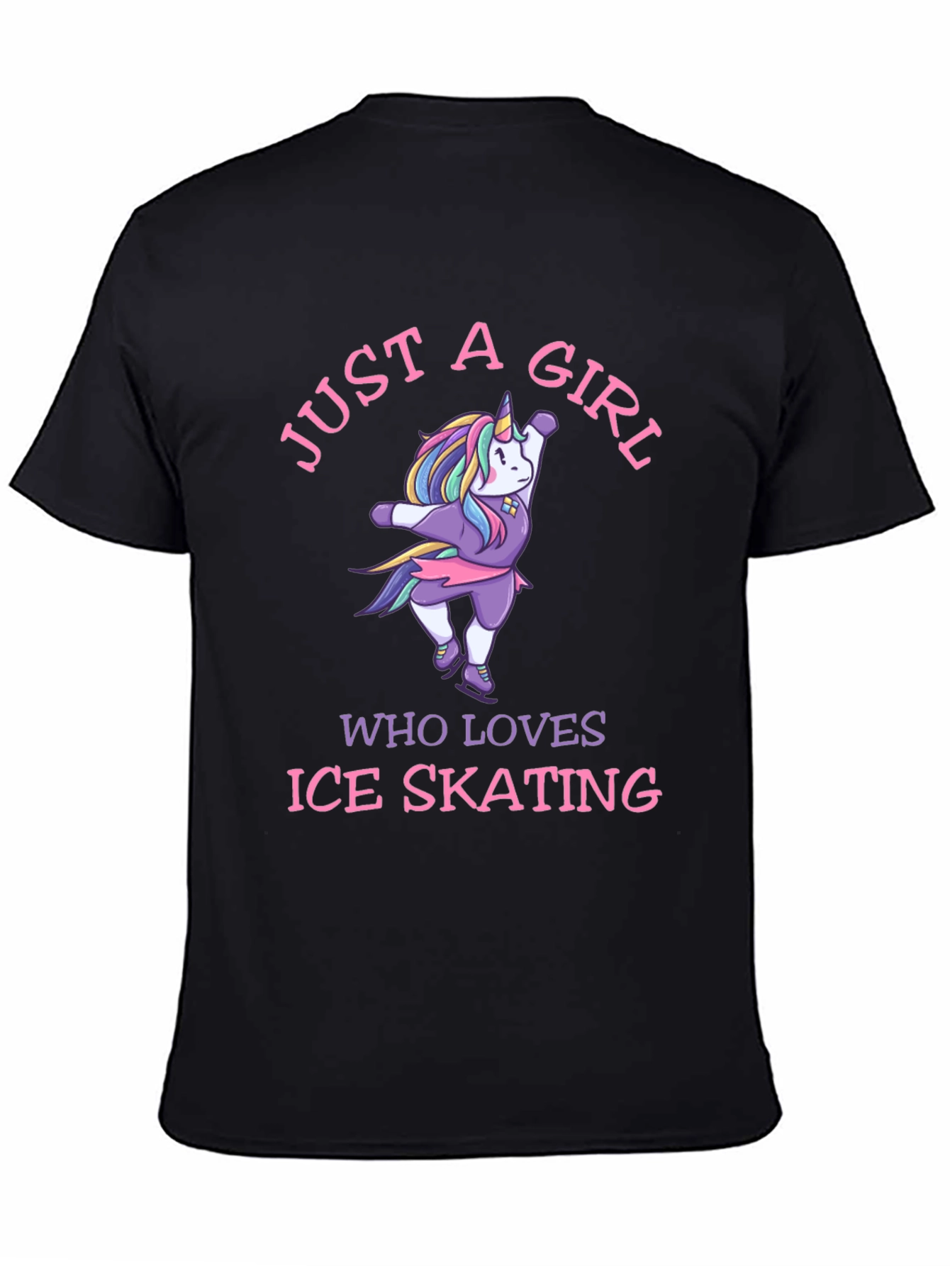 Just a Girl Who Loves Ice Skating Unicorn Graphic Tee