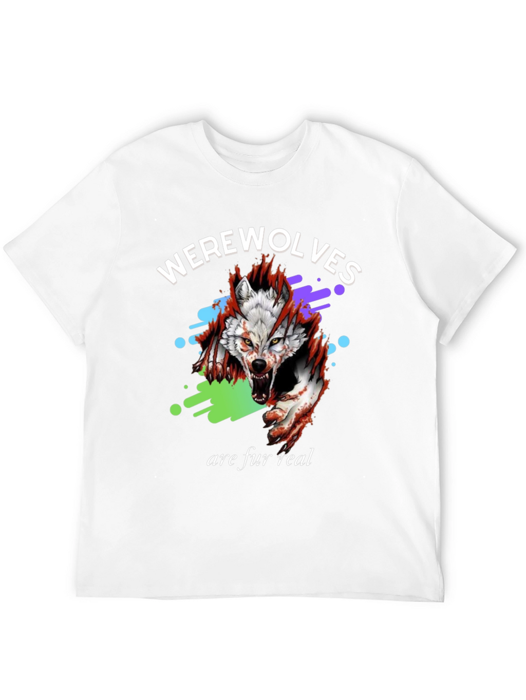 Werewolves Are Fur Real Black Graphic T-Shirt