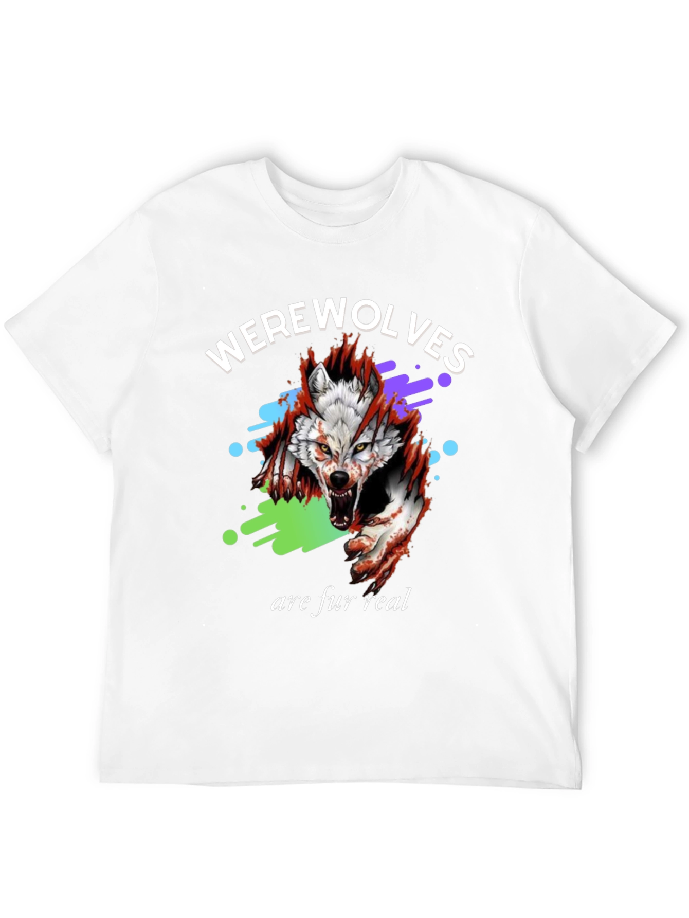 Werewolves Are Fur Real Black Graphic T-Shirt