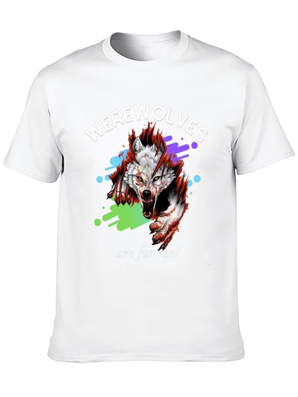 Werewolves Are Fur Real Black Graphic T-Shirt