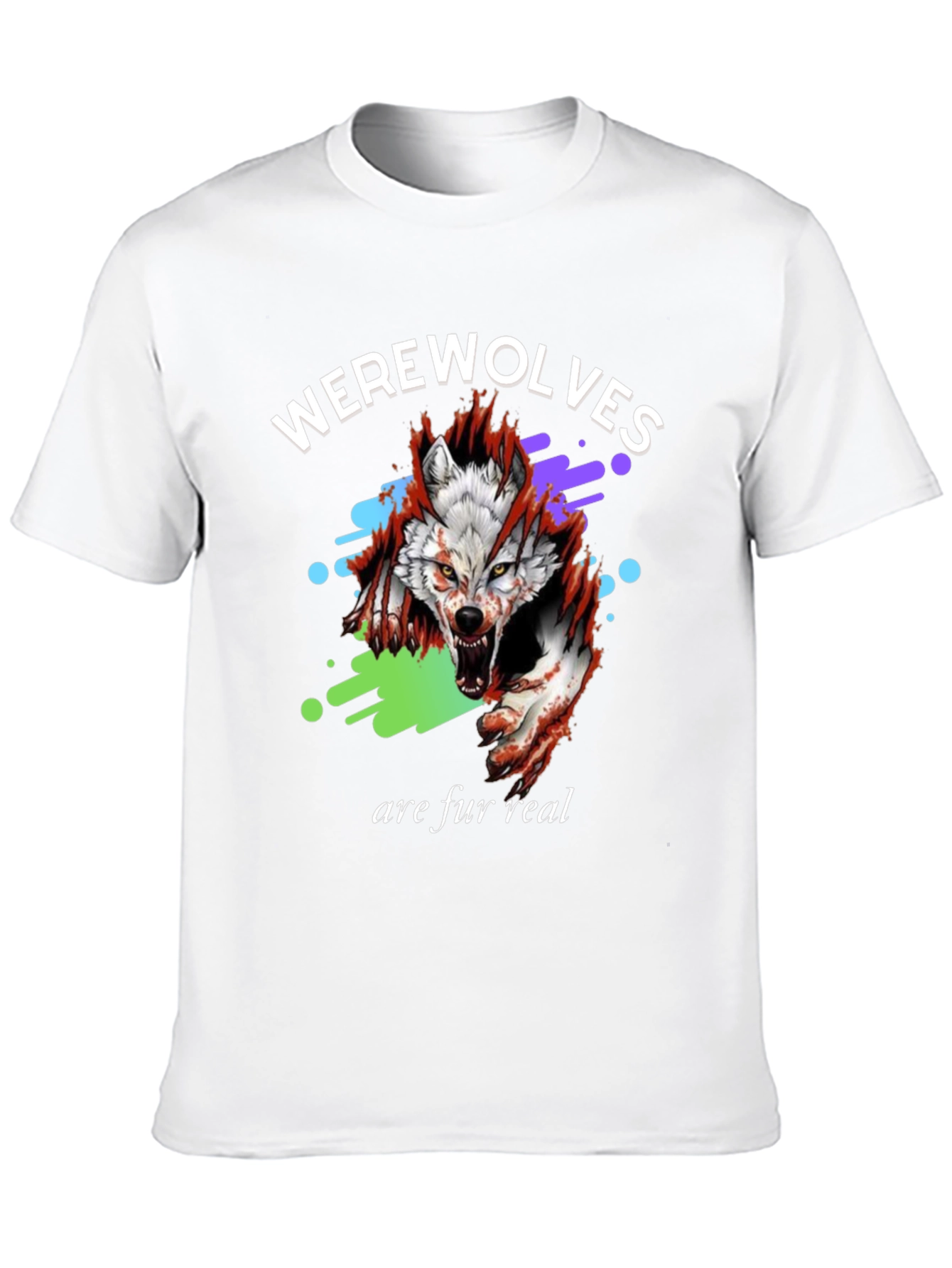 Werewolves Are Fur Real Black Graphic T-Shirt