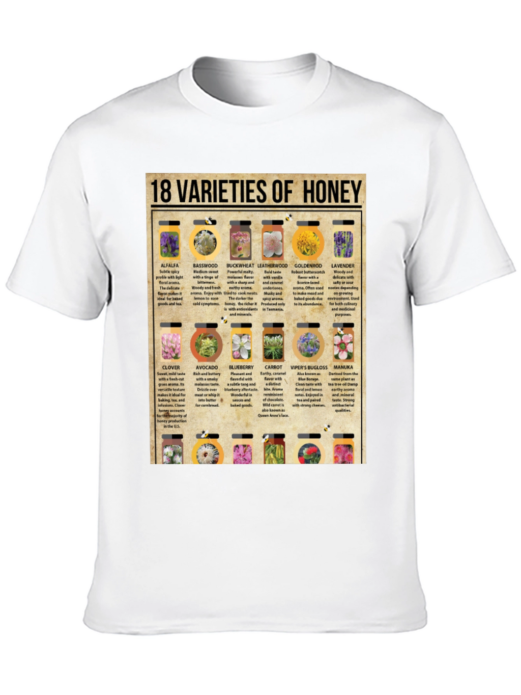 18 Honey Varieties Graphic T-Shirt