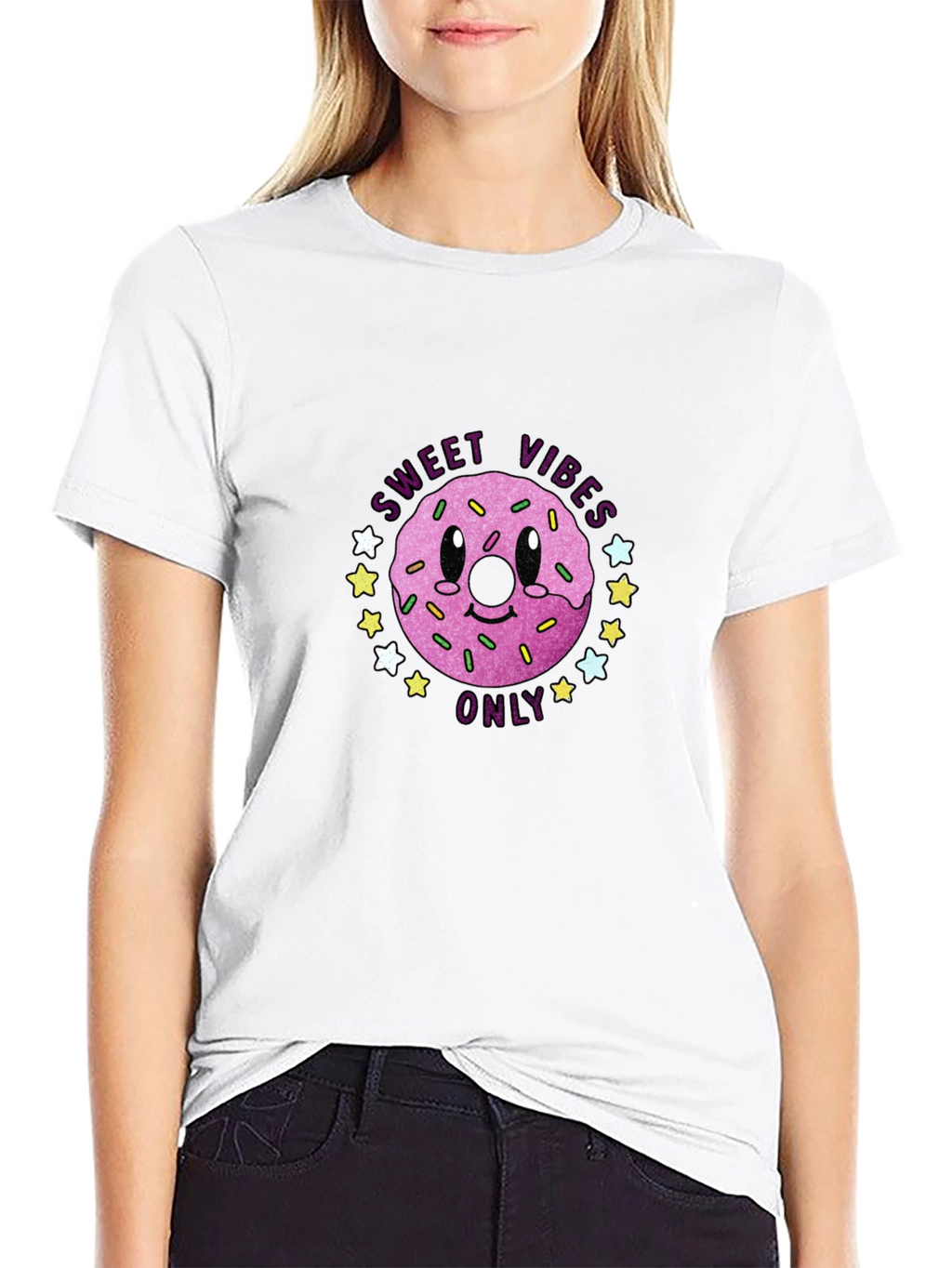 Sweet Vibes Only Graphic T-Shirt - Black