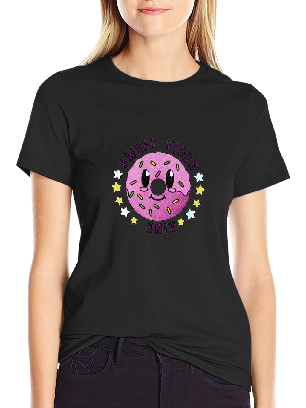 Sweet Vibes Only Graphic T-Shirt - Black
