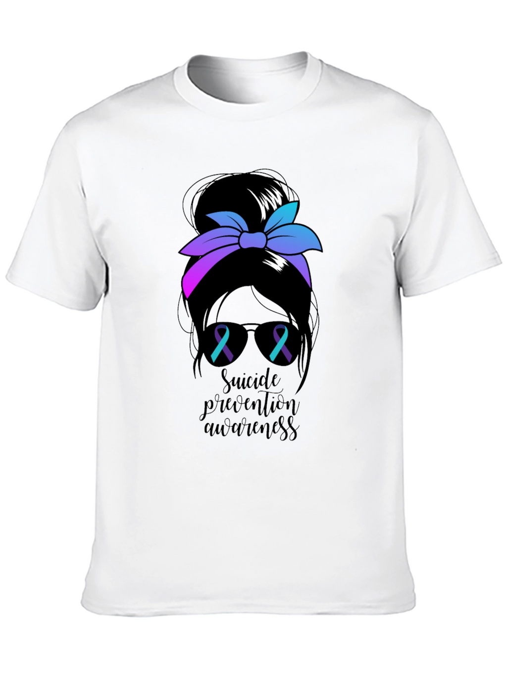 Suicide Prevention Messy Bun T-Shirt