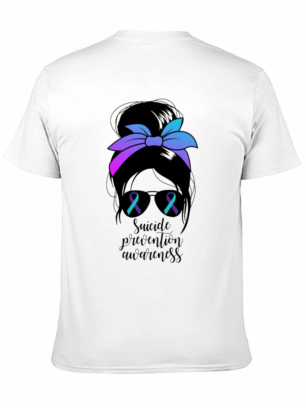Suicide Prevention Messy Bun T-Shirt