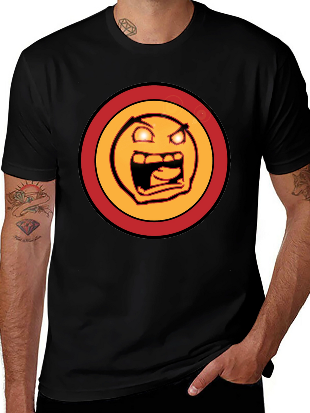 Rage Face Graphic Tee - Mens Black T-Shirt
