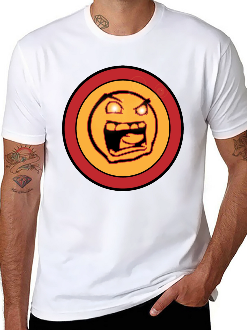 Rage Face Graphic Tee - Mens Black T-Shirt