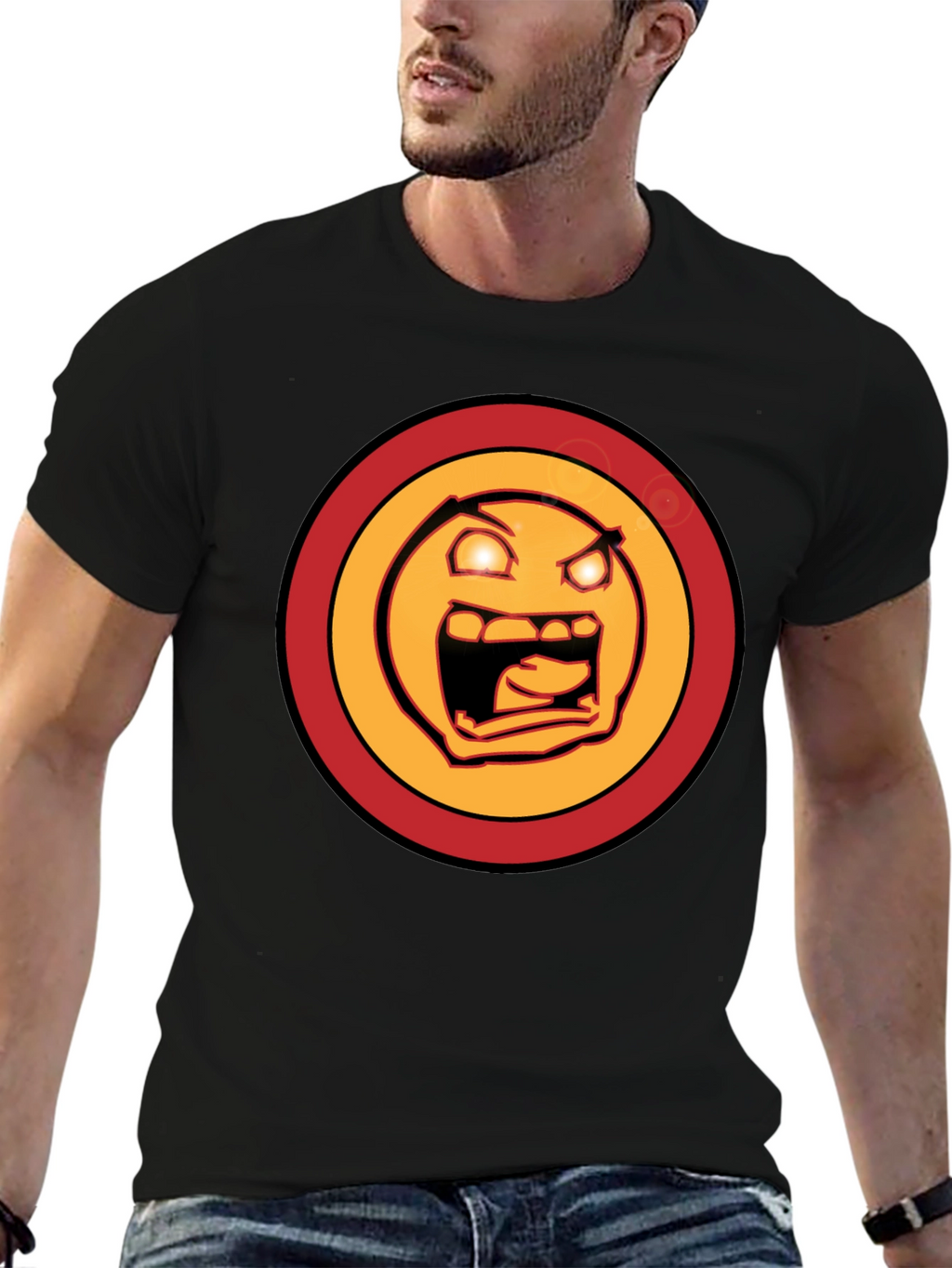 Rage Face Graphic Tee - Mens Black T-Shirt