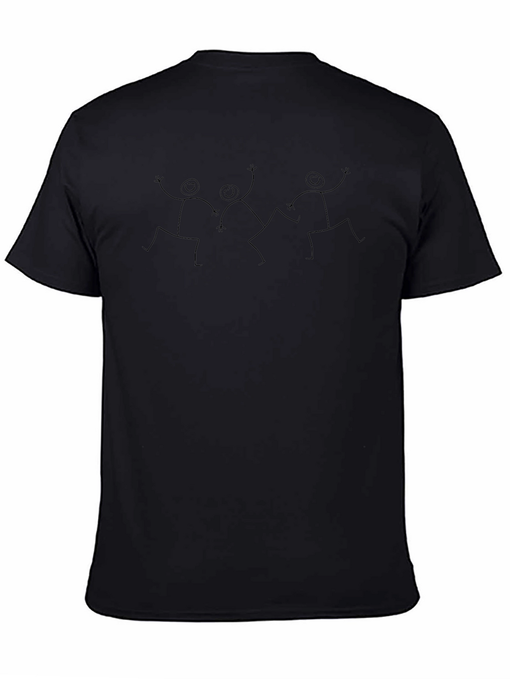 Stick Figure Dancing Crew T-Shirt - Black Tee
