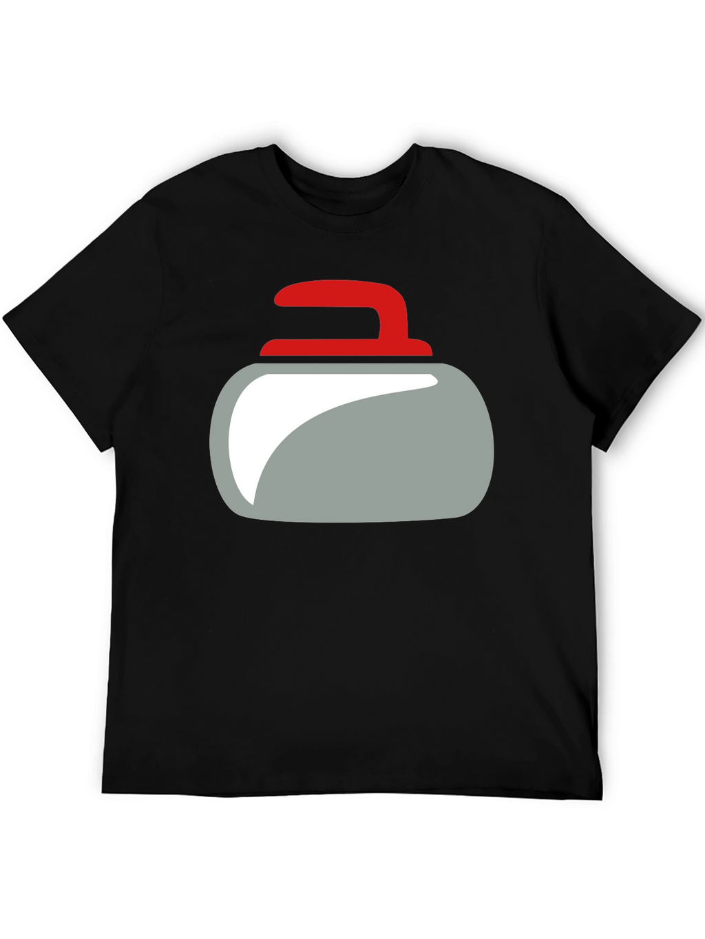 Curling Rock Graphic Tee - Unique Design Soft Cotton