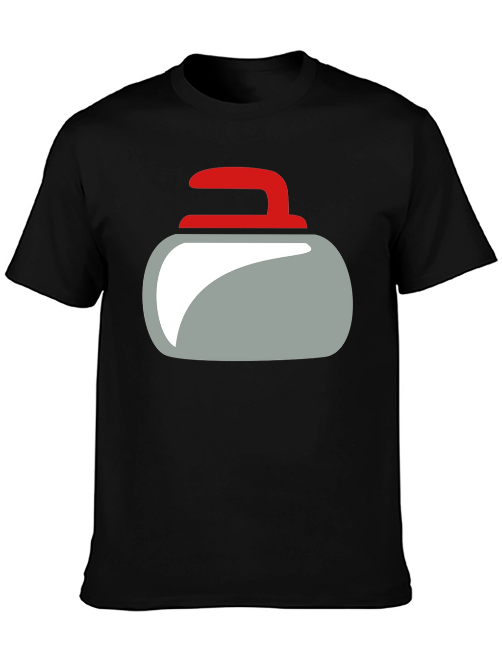 Curling Rock Graphic Tee - Unique Design Soft Cotton