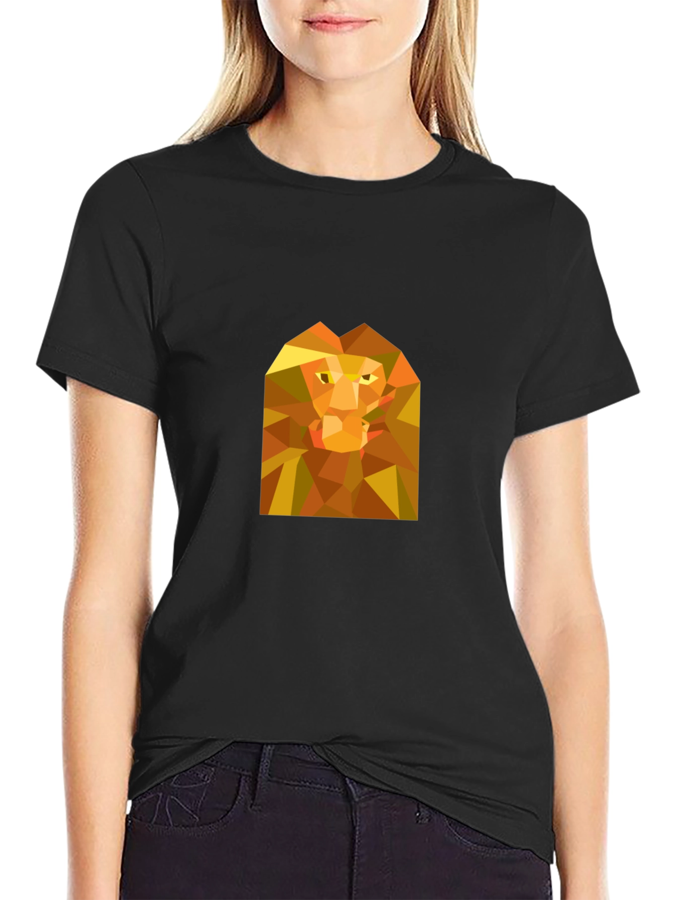 Geometric Lion Graphic T-Shirt - Bold Minimalist Style