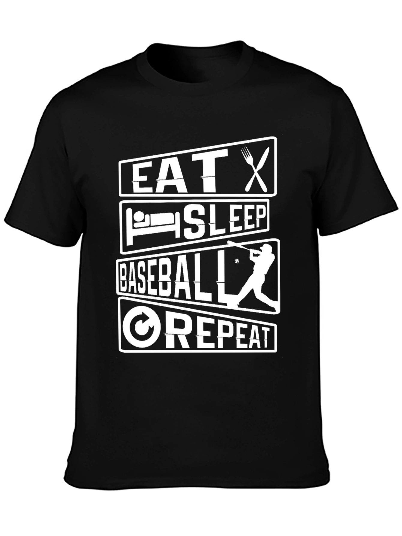Eat Sleep Baseball Repeat Graphic Tee