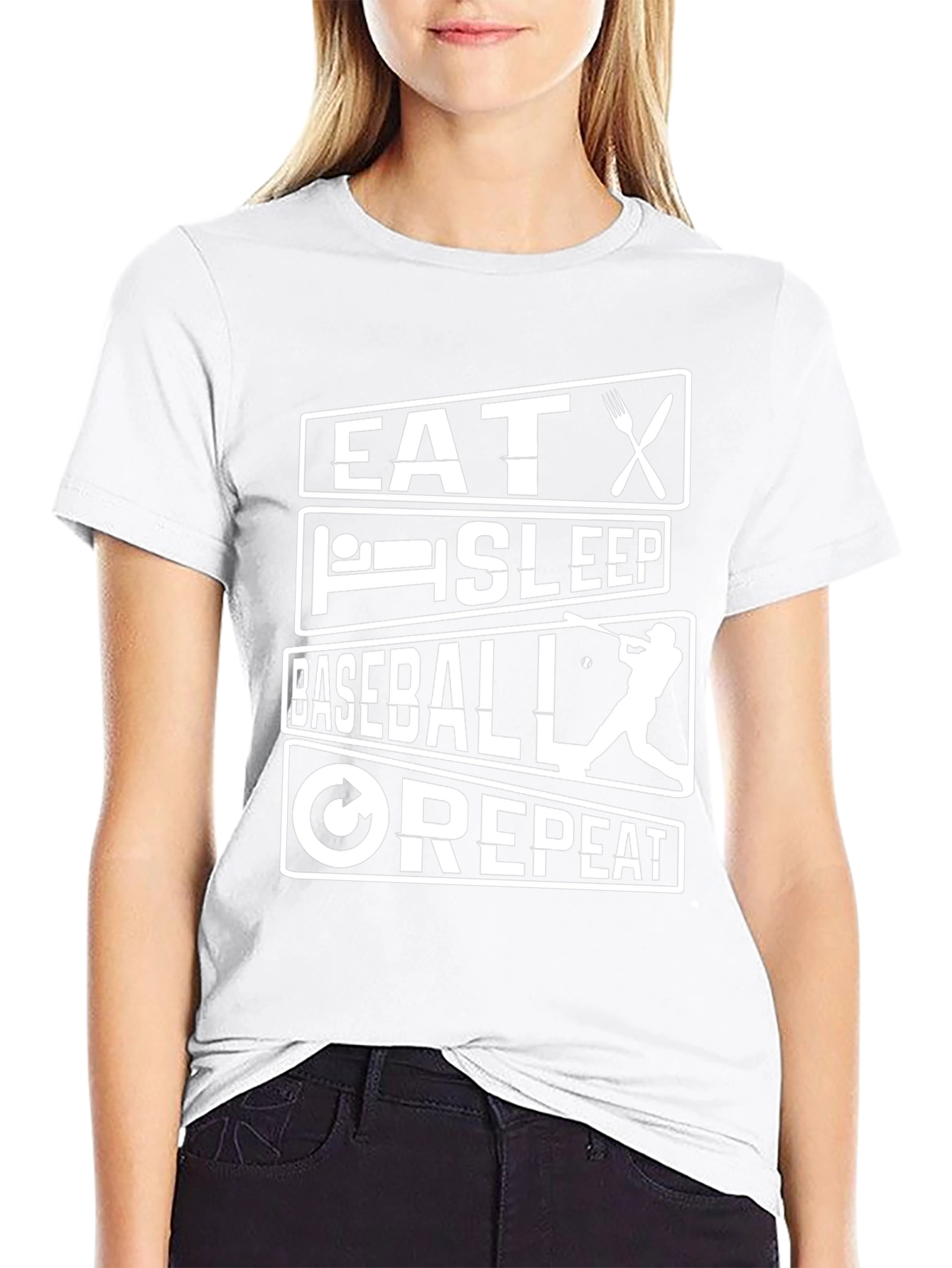Eat Sleep Baseball Repeat Graphic Tee