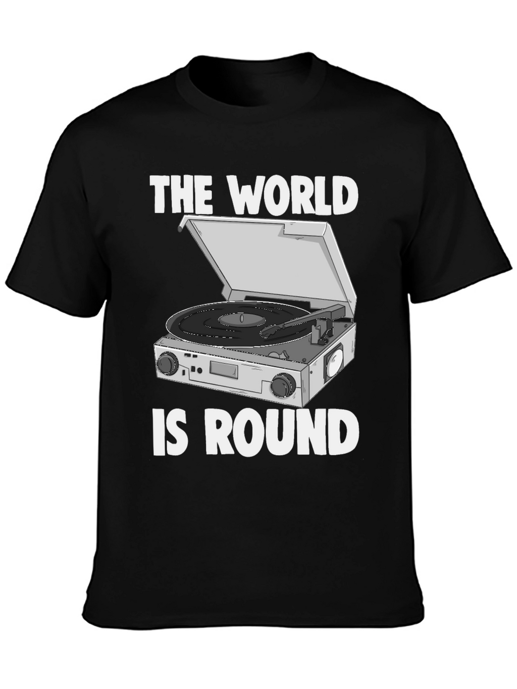 The World is Round Vinyl Turntable T-Shirt
