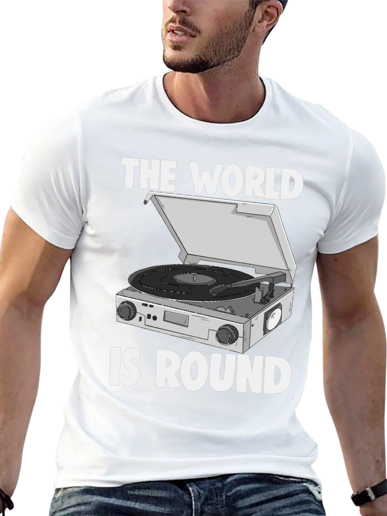 The World is Round Vinyl Turntable T-Shirt
