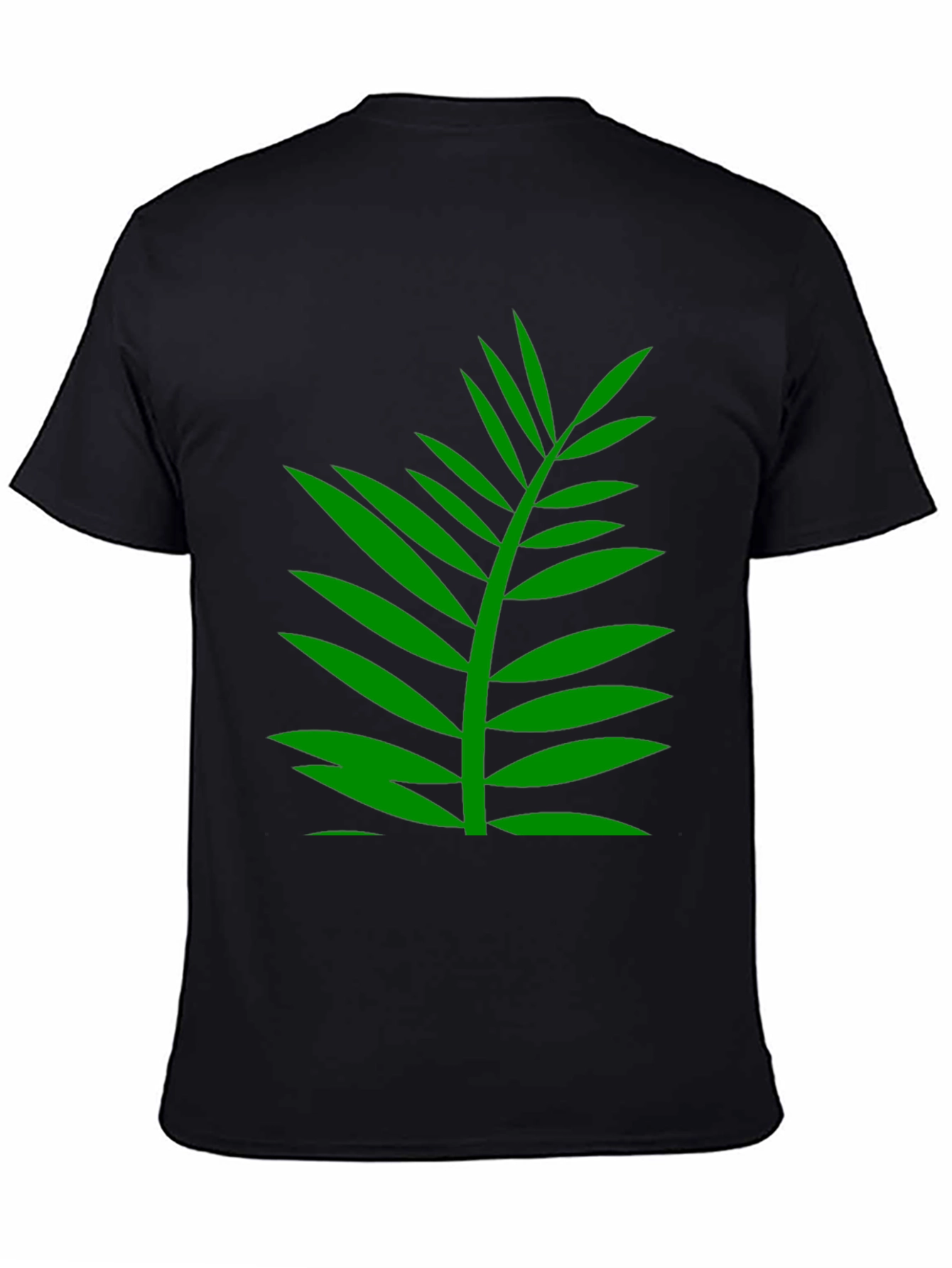 Tropical Palm Leaf Graphic T-Shirt - Black